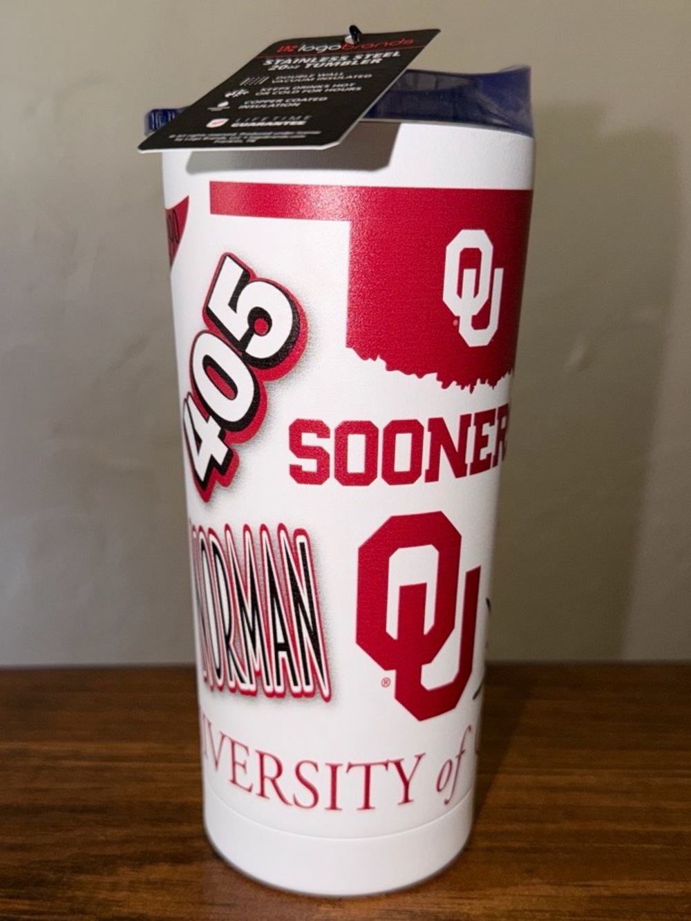 University of Oklahoma OU Sooners 405 Okc Norman 20oz stainless steel Tumbler